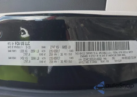 2020 Chrysler Pacifica Touring L z USA, uszkodzony, nr VIN 2C4RC1BG3LR106662